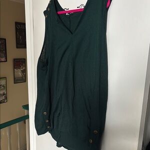Green Tank Top with V-Neckline